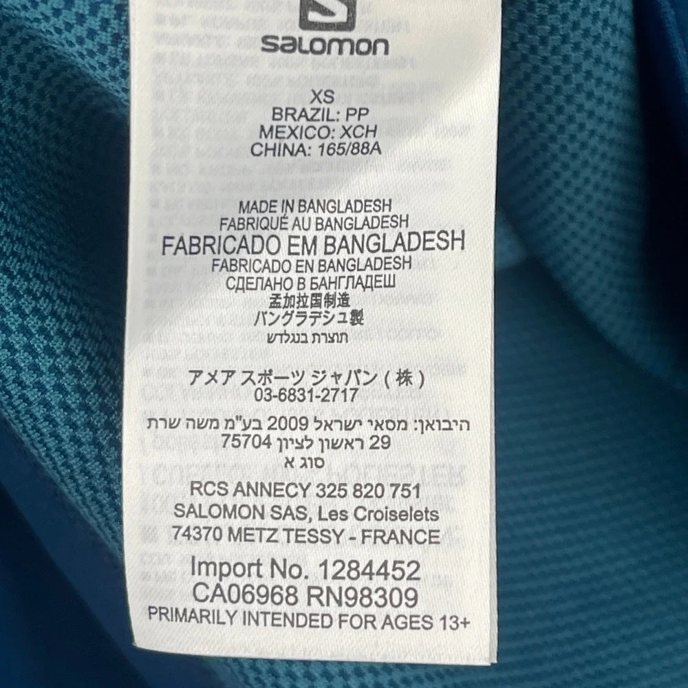 NEW Salomon Agile Half Zip Mid Layer Mens XS Pullover 1/4 Zip Poseidon Blue $75
